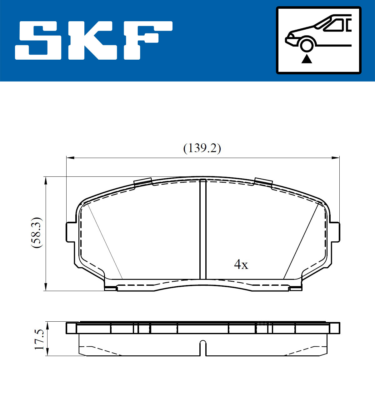 Set placute frana,frana disc VKBP 80612 A SKF